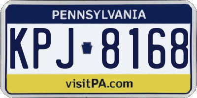 PA license plate KPJ8168