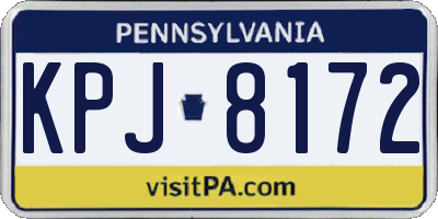 PA license plate KPJ8172