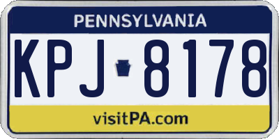PA license plate KPJ8178