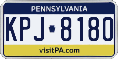 PA license plate KPJ8180