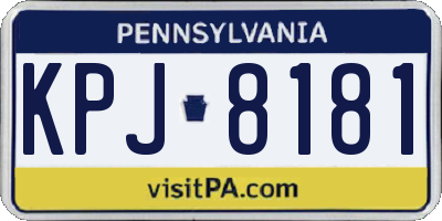 PA license plate KPJ8181