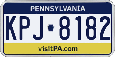 PA license plate KPJ8182