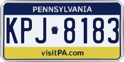 PA license plate KPJ8183