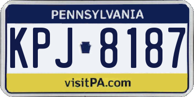 PA license plate KPJ8187