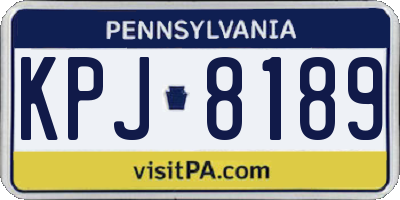 PA license plate KPJ8189