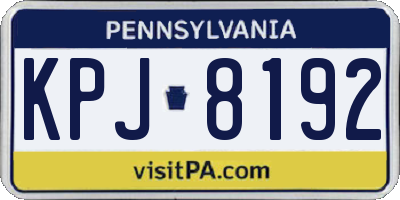 PA license plate KPJ8192