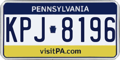 PA license plate KPJ8196