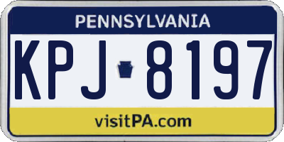PA license plate KPJ8197