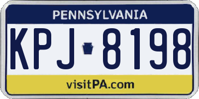 PA license plate KPJ8198