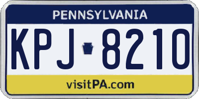 PA license plate KPJ8210