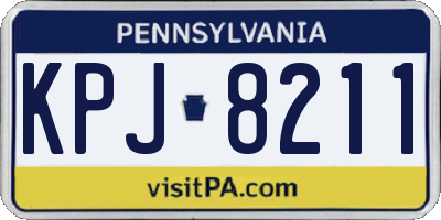 PA license plate KPJ8211