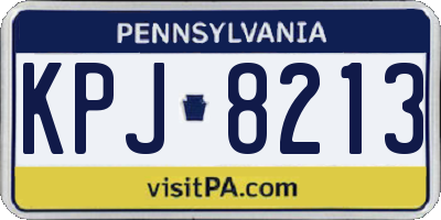 PA license plate KPJ8213
