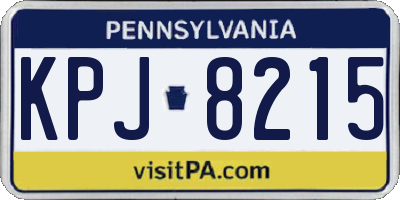 PA license plate KPJ8215