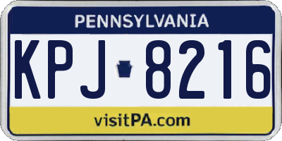 PA license plate KPJ8216