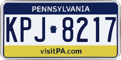 PA license plate KPJ8217