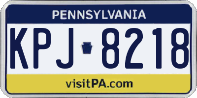 PA license plate KPJ8218