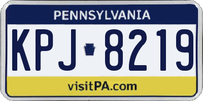 PA license plate KPJ8219