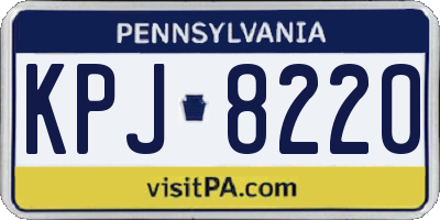 PA license plate KPJ8220