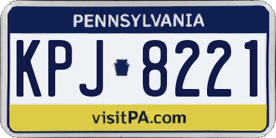 PA license plate KPJ8221