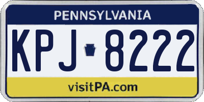 PA license plate KPJ8222