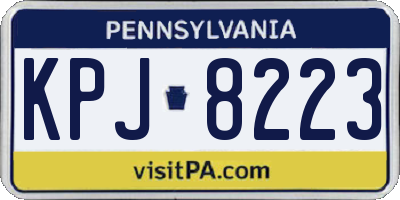 PA license plate KPJ8223