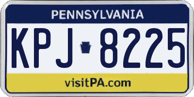 PA license plate KPJ8225