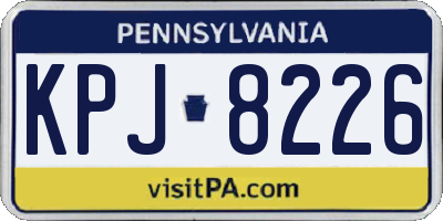 PA license plate KPJ8226