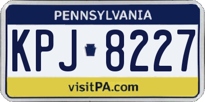 PA license plate KPJ8227