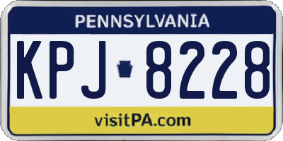 PA license plate KPJ8228