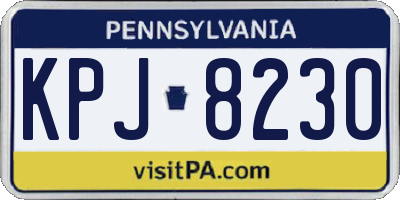 PA license plate KPJ8230