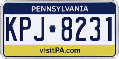 PA license plate KPJ8231
