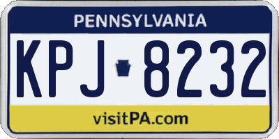 PA license plate KPJ8232