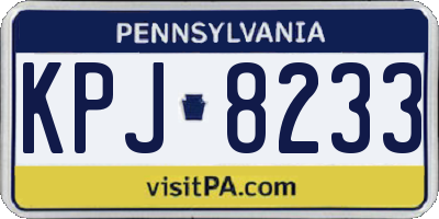 PA license plate KPJ8233