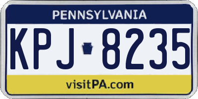 PA license plate KPJ8235