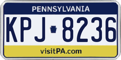 PA license plate KPJ8236