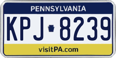 PA license plate KPJ8239