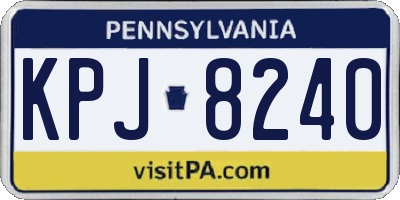 PA license plate KPJ8240
