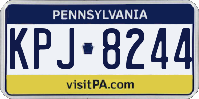 PA license plate KPJ8244