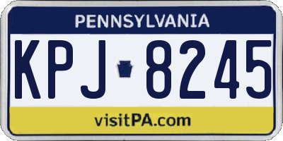 PA license plate KPJ8245