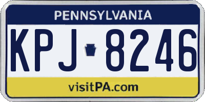 PA license plate KPJ8246