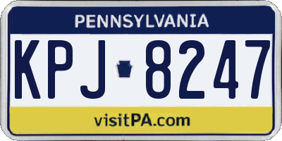 PA license plate KPJ8247