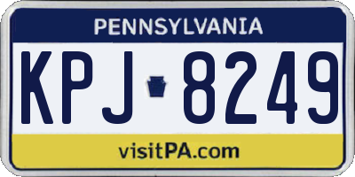 PA license plate KPJ8249