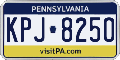 PA license plate KPJ8250
