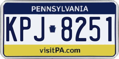 PA license plate KPJ8251