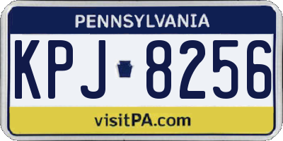 PA license plate KPJ8256