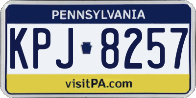 PA license plate KPJ8257