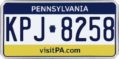 PA license plate KPJ8258