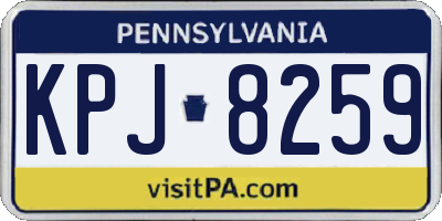 PA license plate KPJ8259