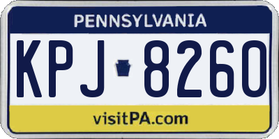 PA license plate KPJ8260
