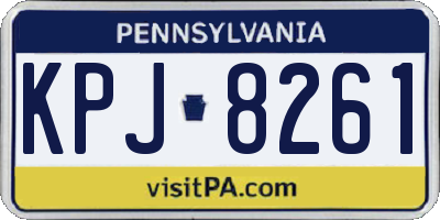 PA license plate KPJ8261